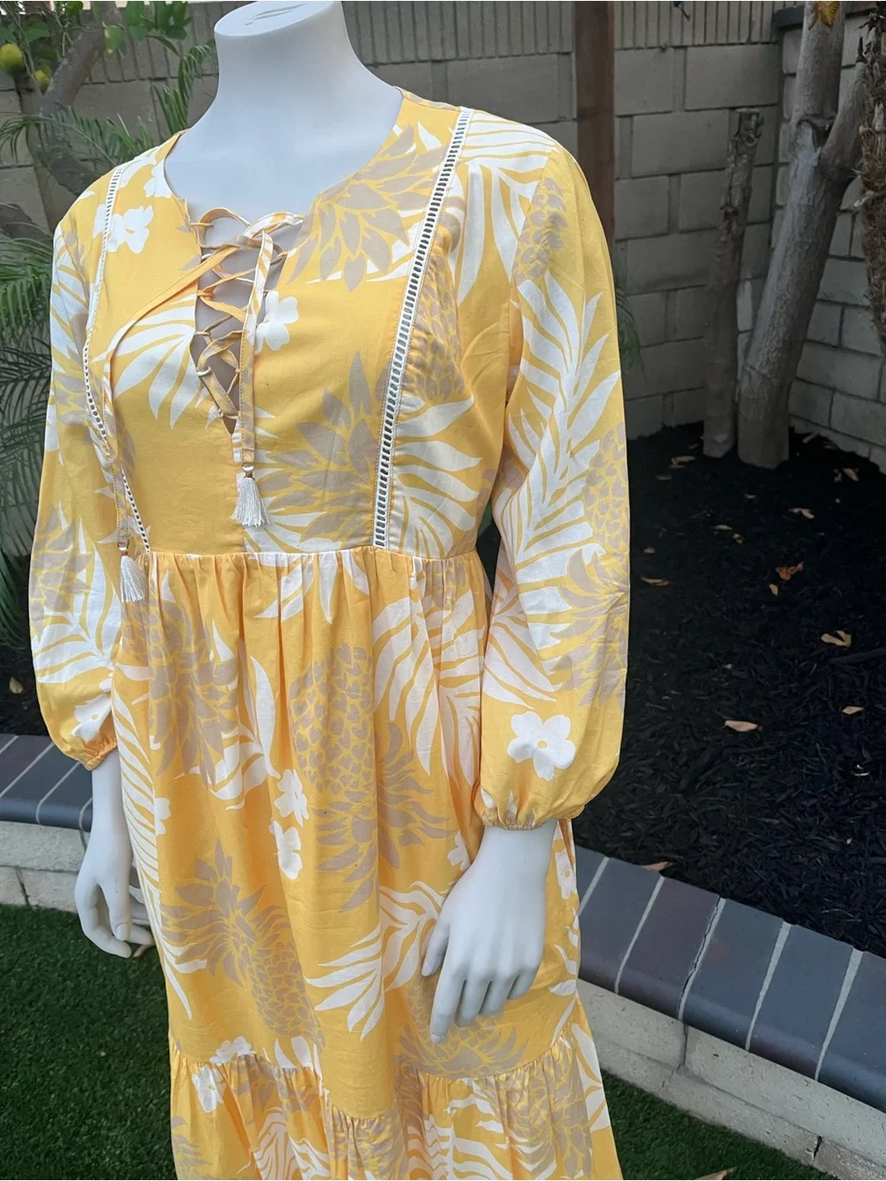 Reyn Spooner Yellow Tropical Print Maxi Dress - Picture 7 of 13